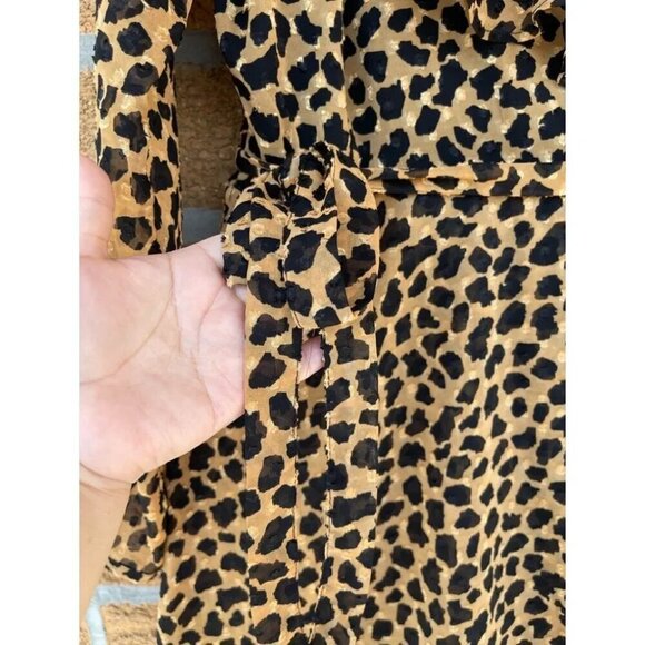 Free People Leopard Print Frenchie Mini Wrap Dress medium - Picture 3 of 16